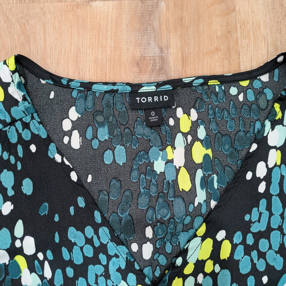 Torrid Black, Teal And Yellow Dress - Picture 2 of 6